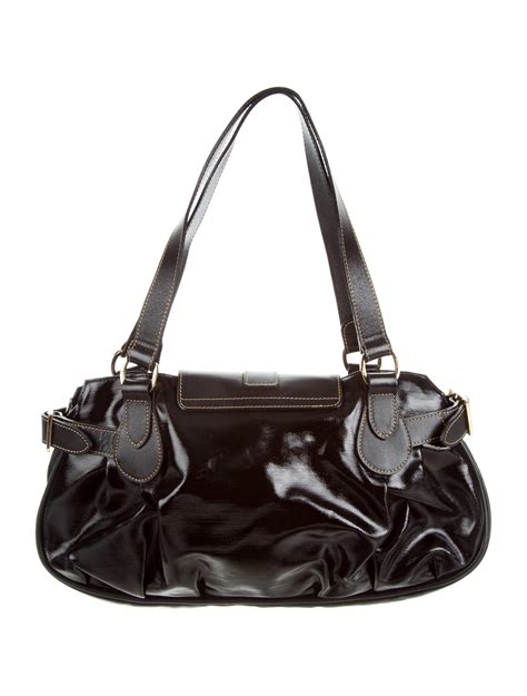 patent leather shoulder bag